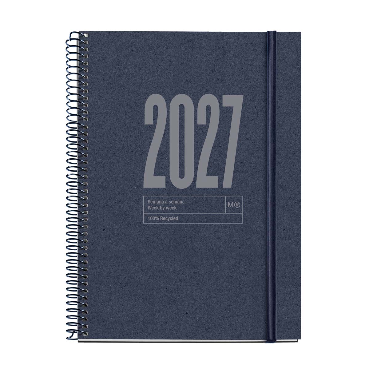 Imagen 0 de Agenda Espiral Plus Semana Vista Catalán Reciclada Dark Blue 2027 Miquelrius
