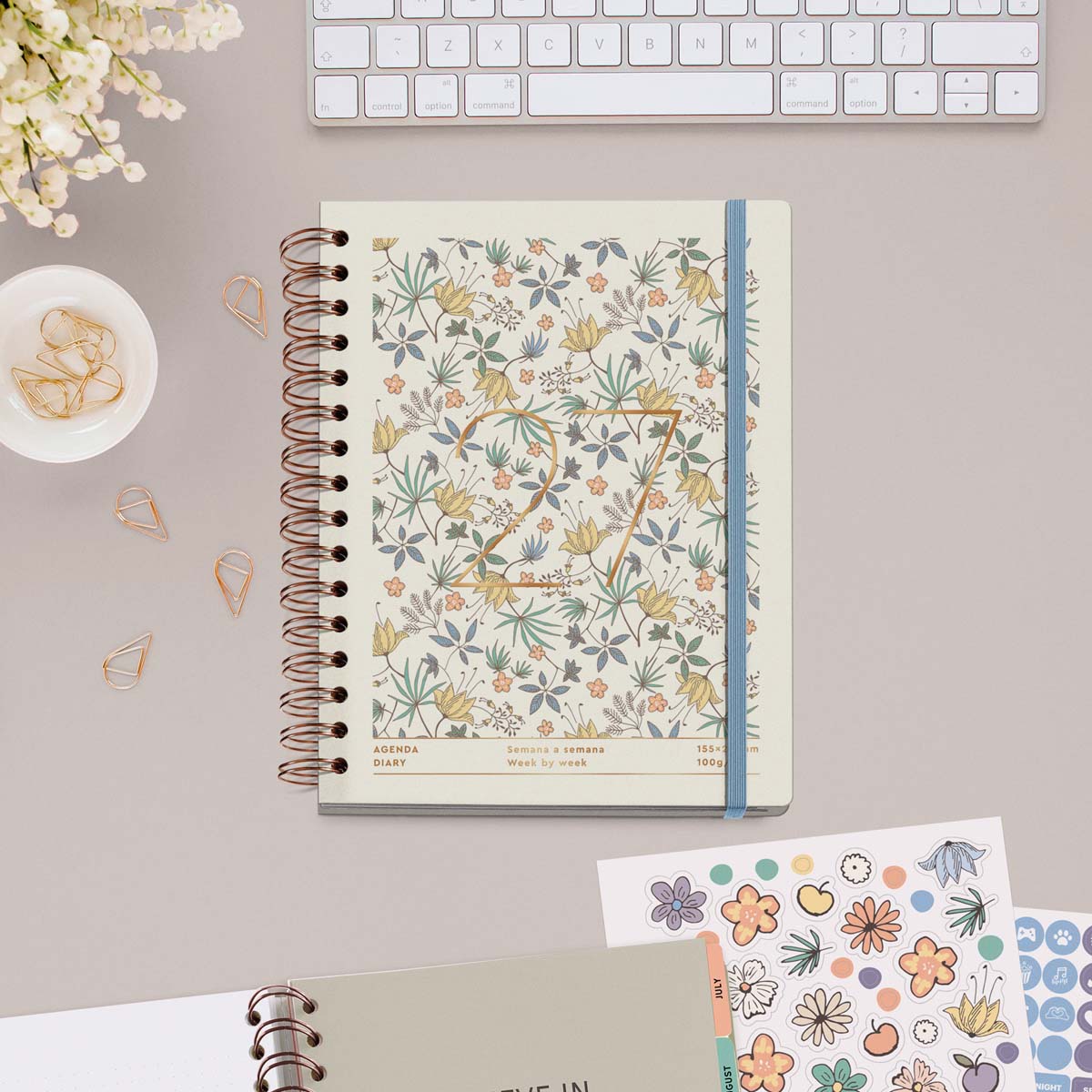 Agenda Plus Wire-O Vista Semanal Cream Liberty 2027 Miquelrius Multicolor-11