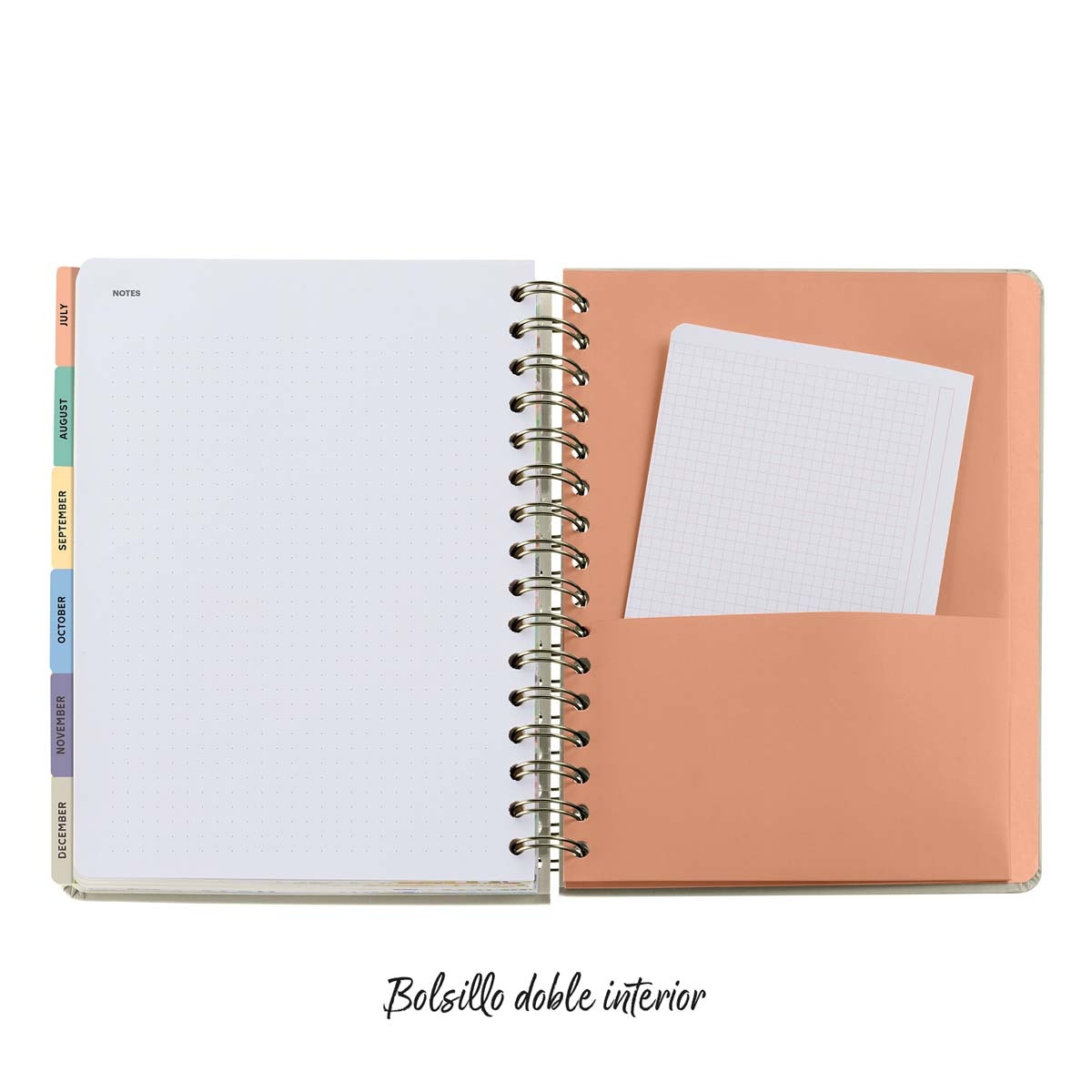Agenda Plus Wire-O 1 día por página Taupe Liberty 2027 Miquelrius Multicolor-8