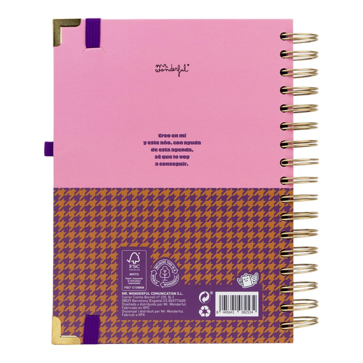 Agenda Diaria 2027 Mr. Wonderful Organizada, Más o Menos 2
