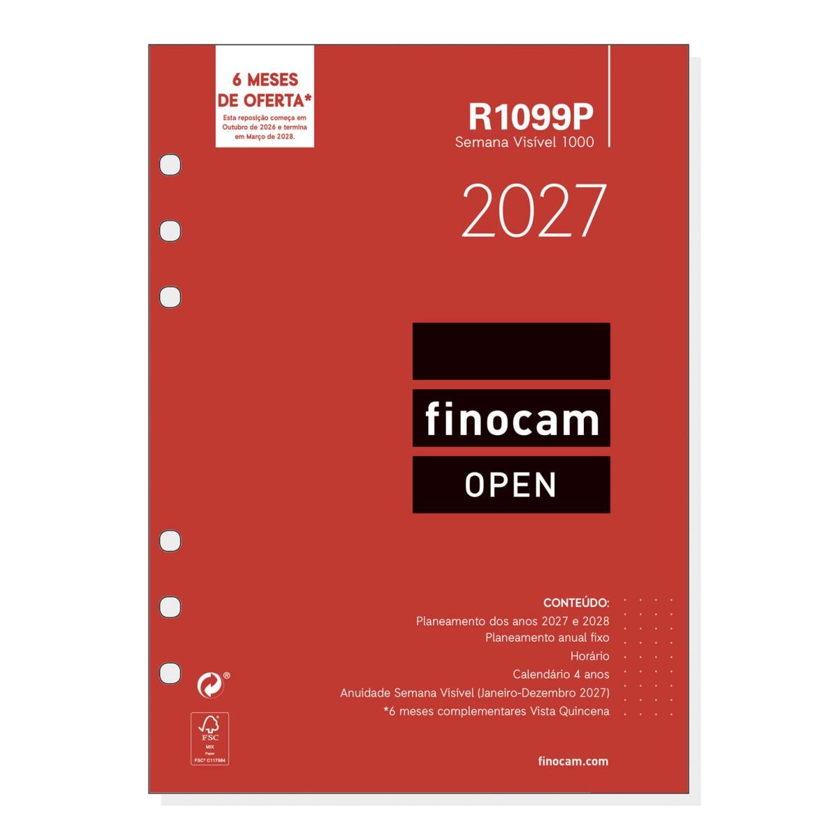 Imagem 1 de Recarga anual para agendas com argolas Finocam 2027