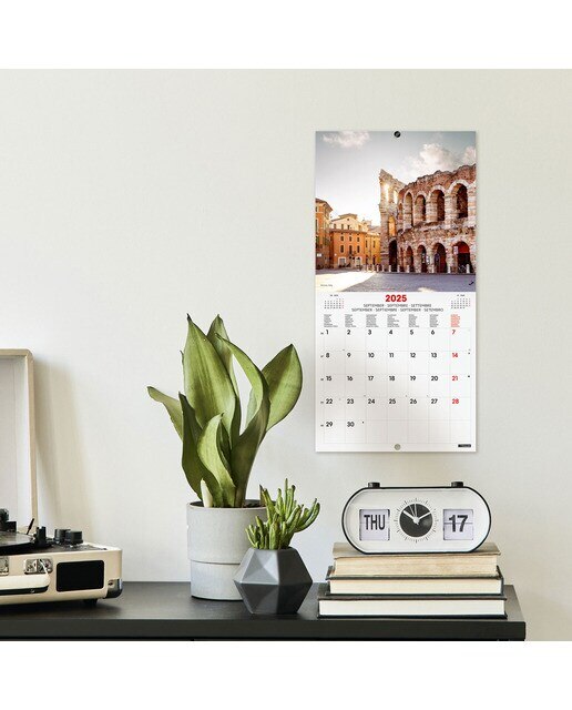 Calendario parede ano 2025 Imagens 180x180 mm Charming Finocam internacional multilingue Multicolor-2