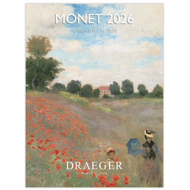 Imagem 0 de Calendário 2026, 16 Meses (Setembro-Dezembro), Mês Visto por Página com Motivos de Monet Draeger