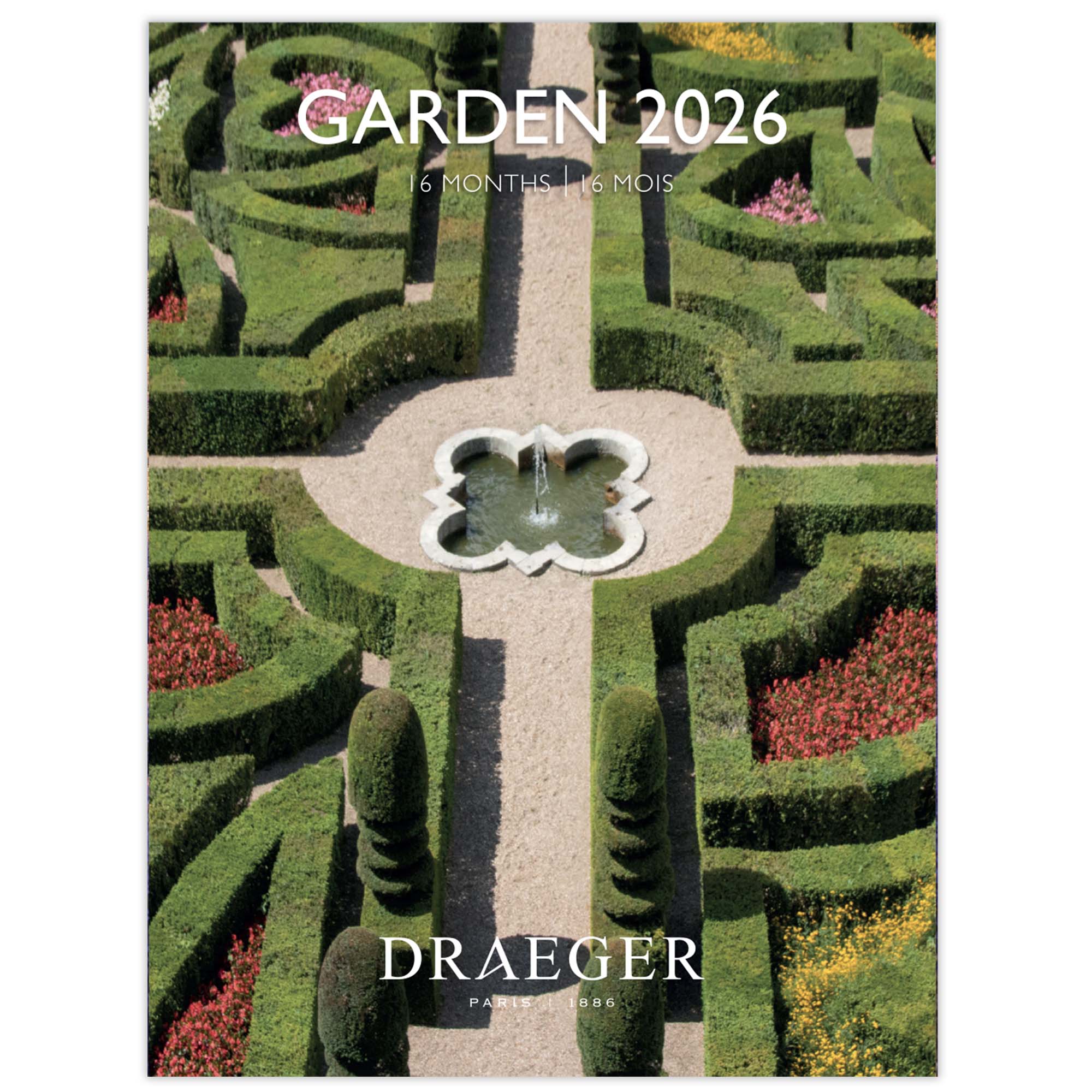 Imagem 0 de Calendário 2026, 16 Meses (Setembro-Dezembro), Mês Visto por Página com Motivos de Jardins Draeger