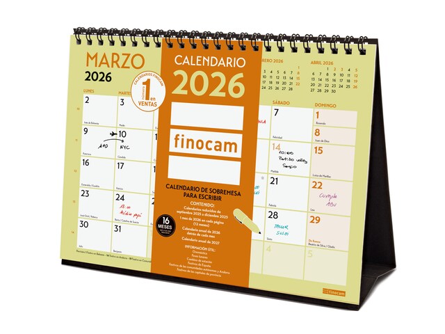 Imagen 0 de Calendario sobremesa año 2026 Grafik S-210x150 mm Mes Vista Finocam castellano