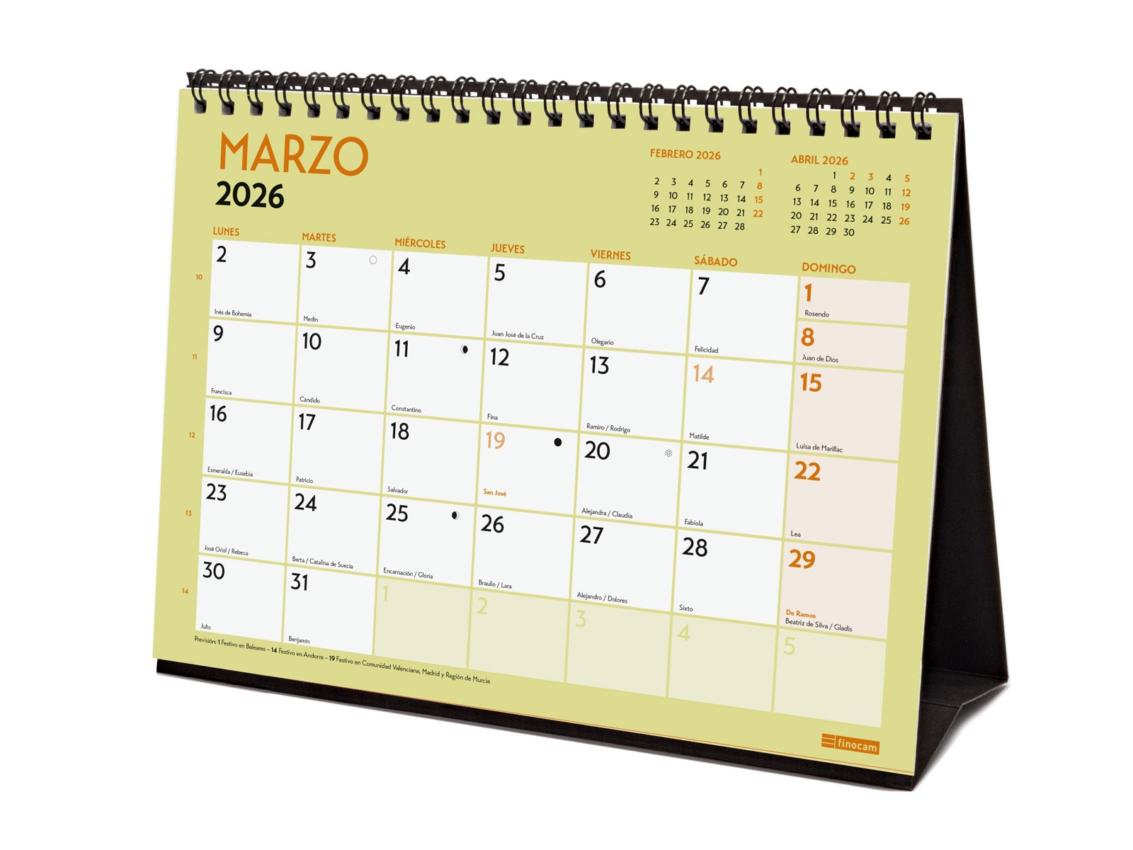 Calendario sobremesa año 2026 Grafik S-210x150 mm Mes Vista Finocam castellano Multicolor-3
