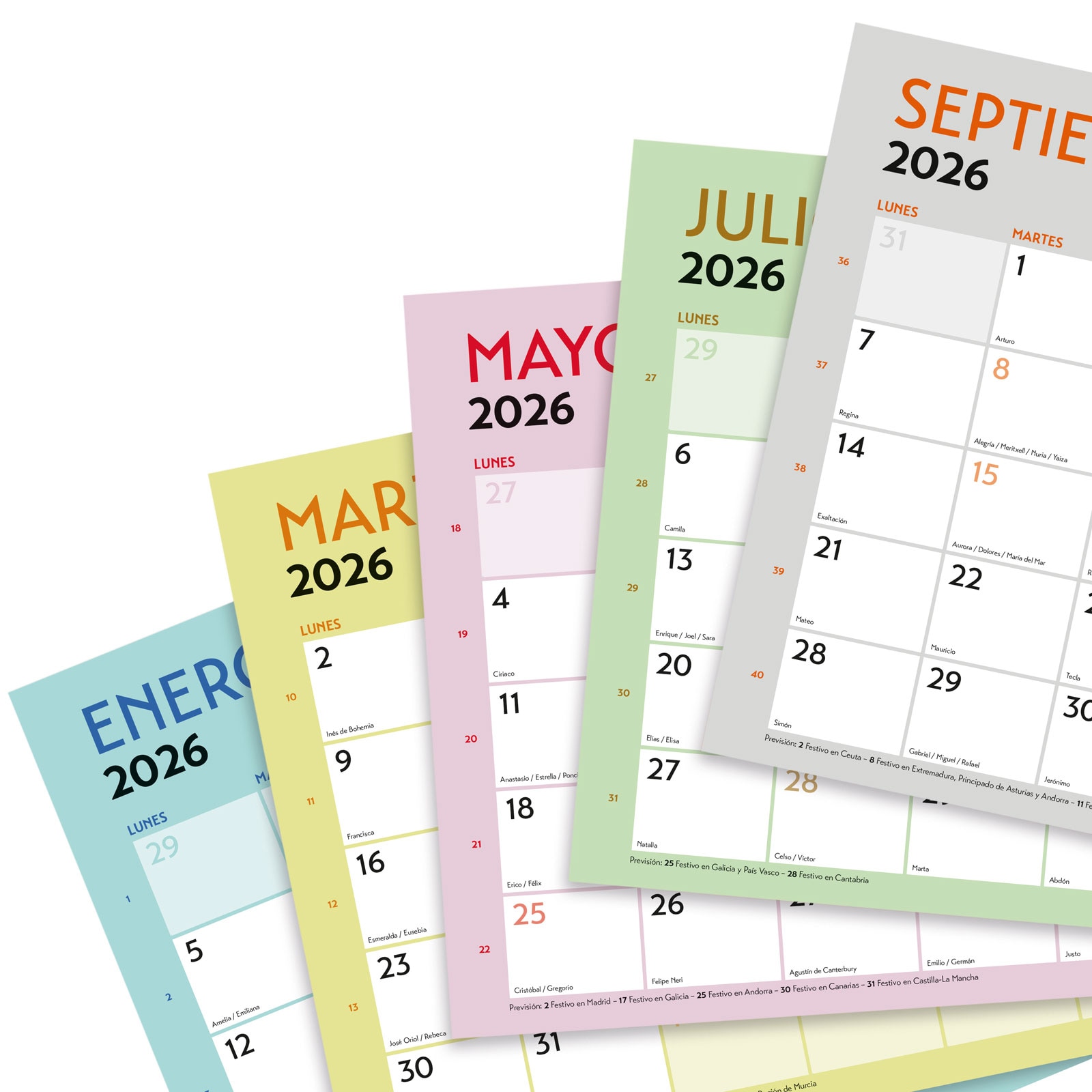 Calendario sobremesa año 2026 Grafik S-210x150 mm Mes Vista Finocam castellano Multicolor-4