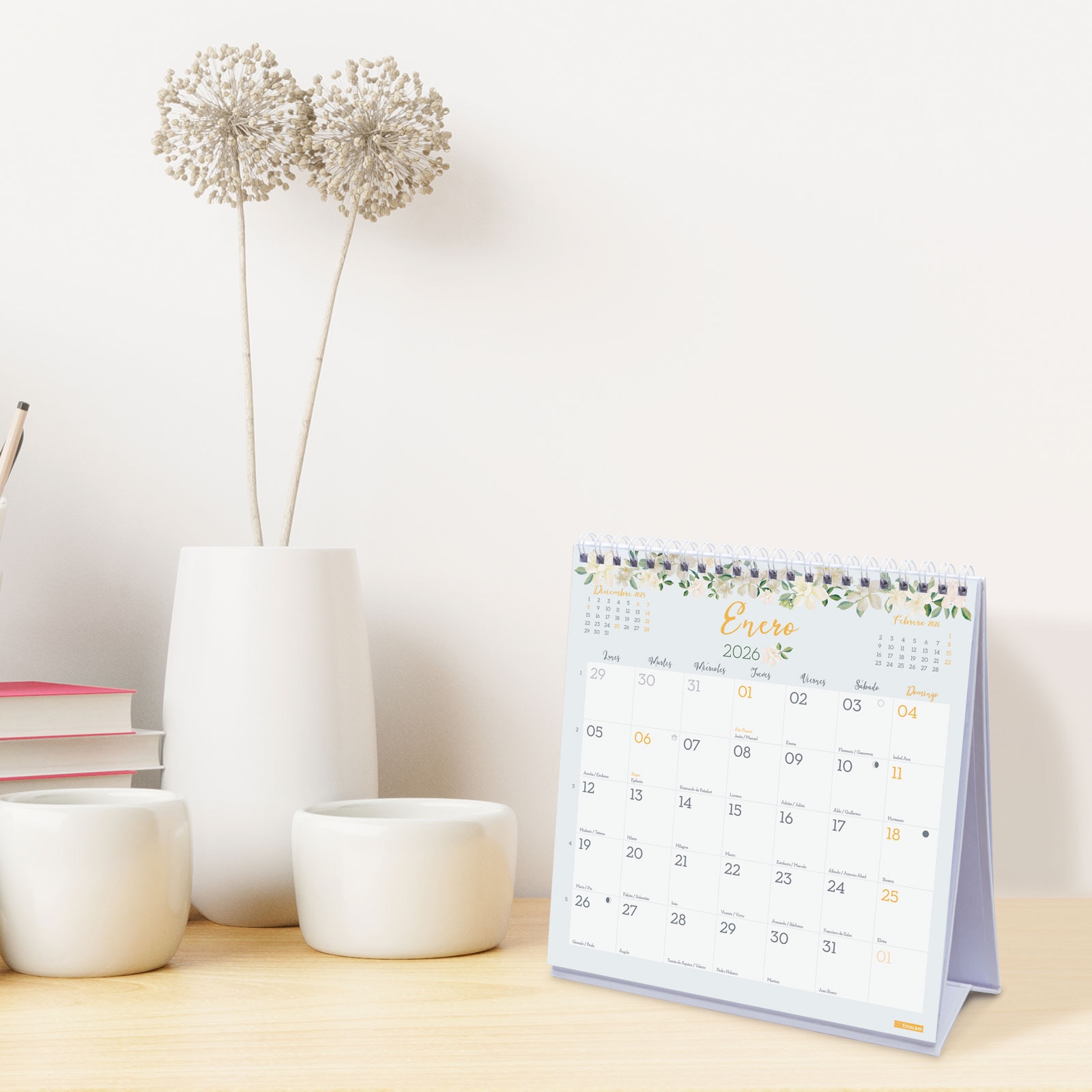 Calendario sobremesa año 2026 Trendy Design S-190x190 mm Mes Vista Finocam castellano Multicolor-2