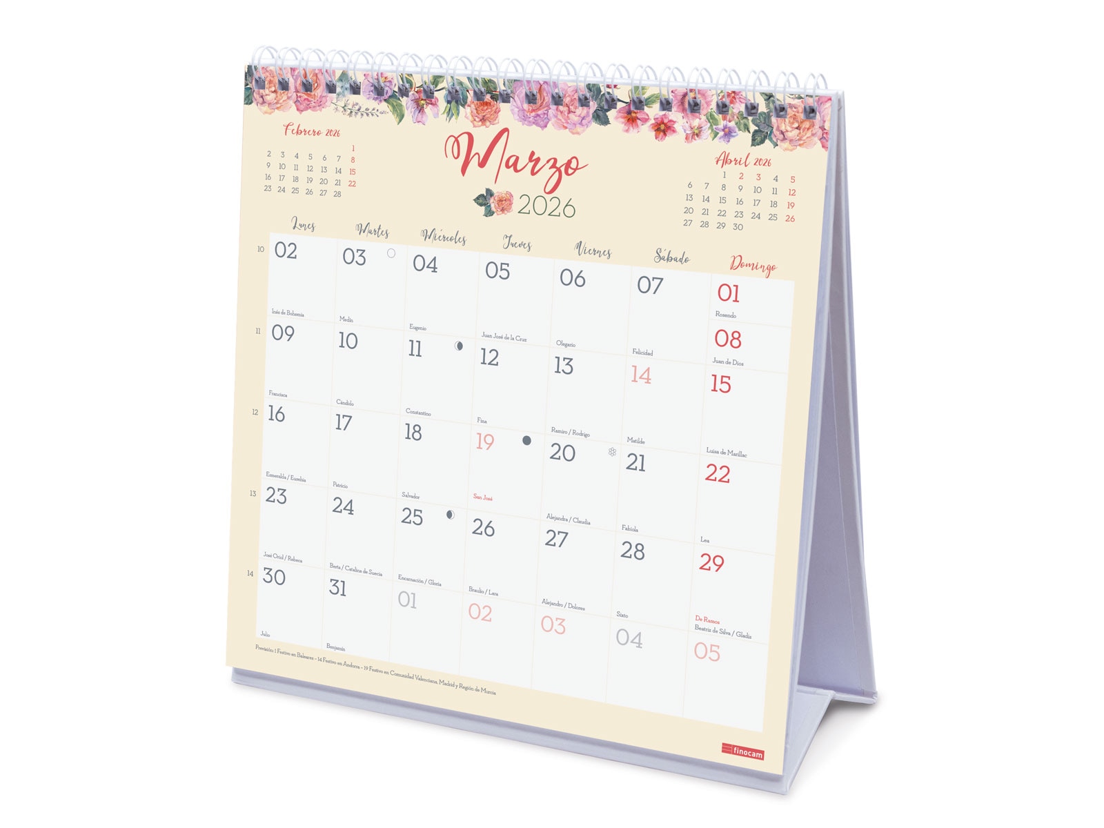 Calendario sobremesa año 2026 Trendy Design S-190x190 mm Mes Vista Finocam castellano Multicolor-4