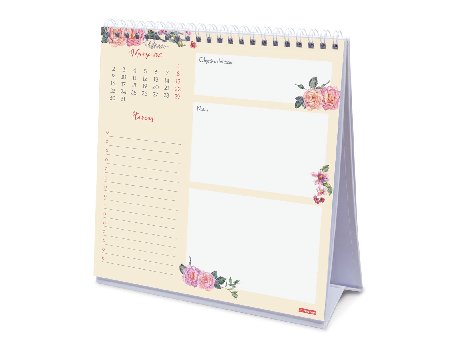Calendario sobremesa año 2026 Trendy Design S-190x190 mm Mes Vista Finocam castellano Multicolor-5