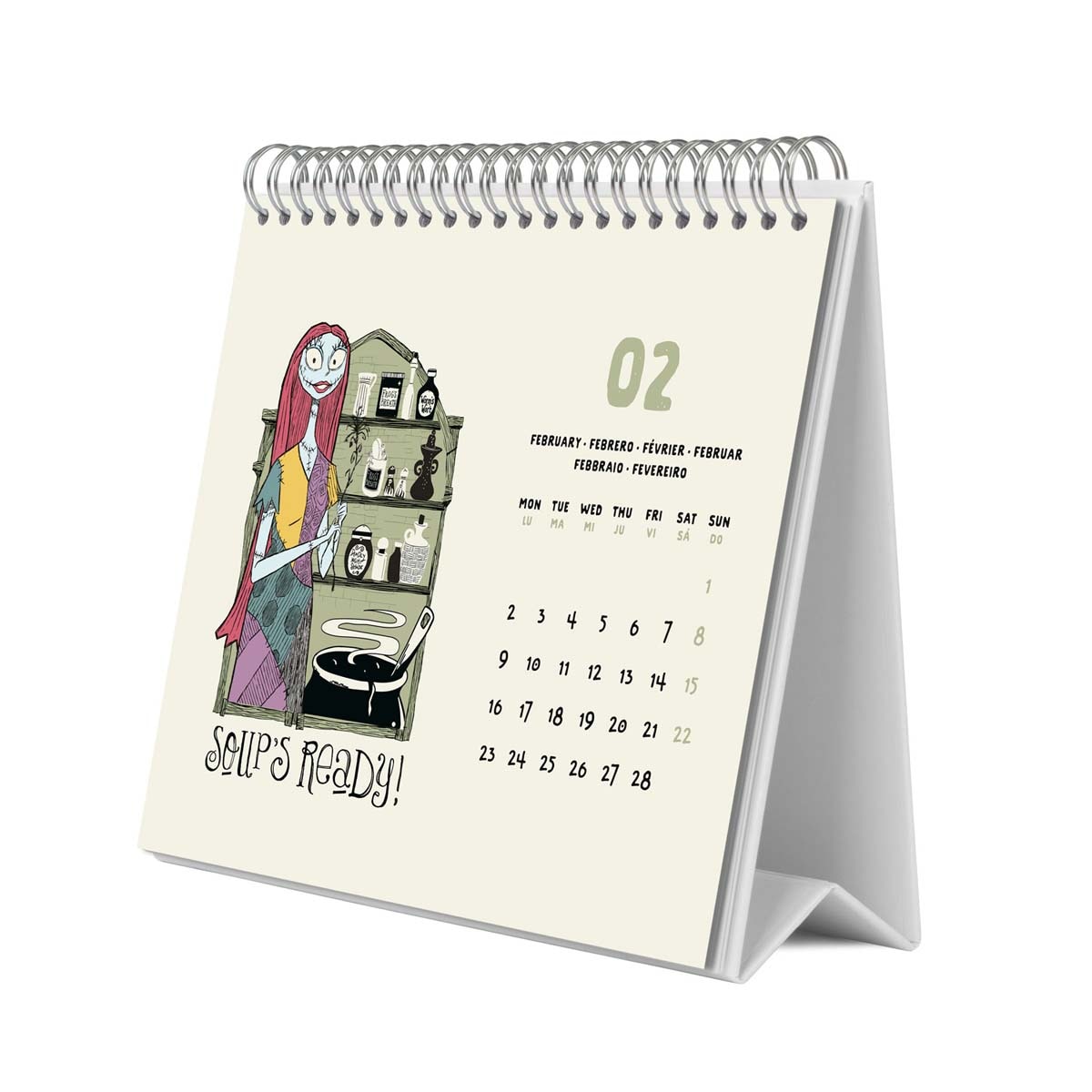 Calendario de sobremesa 2026 Disney Pesadilla Antes de Navidad Erik beige Beige / Negro-3