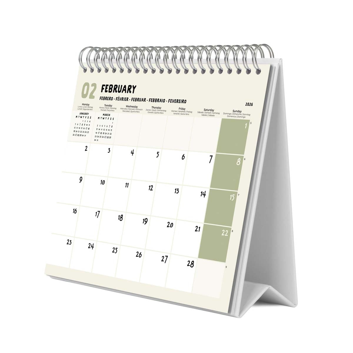 Calendario de sobremesa 2026 Disney Pesadilla Antes de Navidad Erik beige Beige / Negro-4