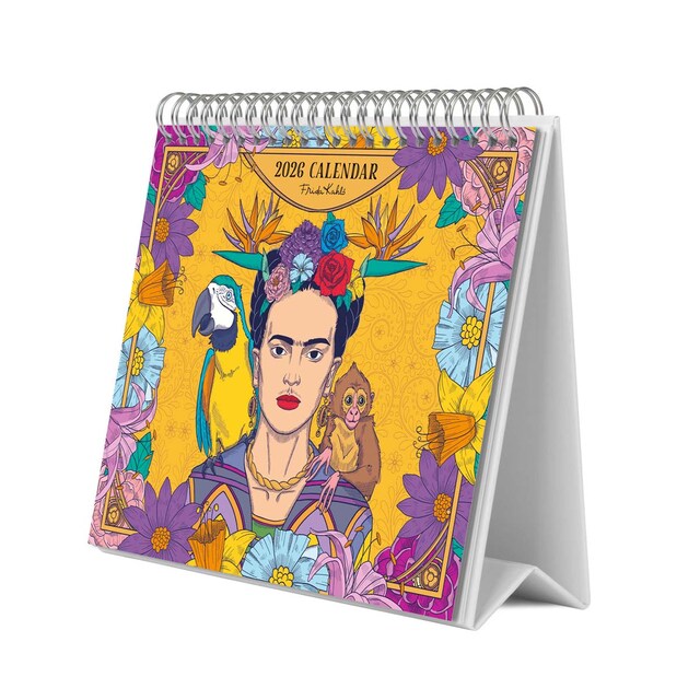 Imagem 0 de Calendário de Secretária 2026 Frida Kahlo Erik Amarelo