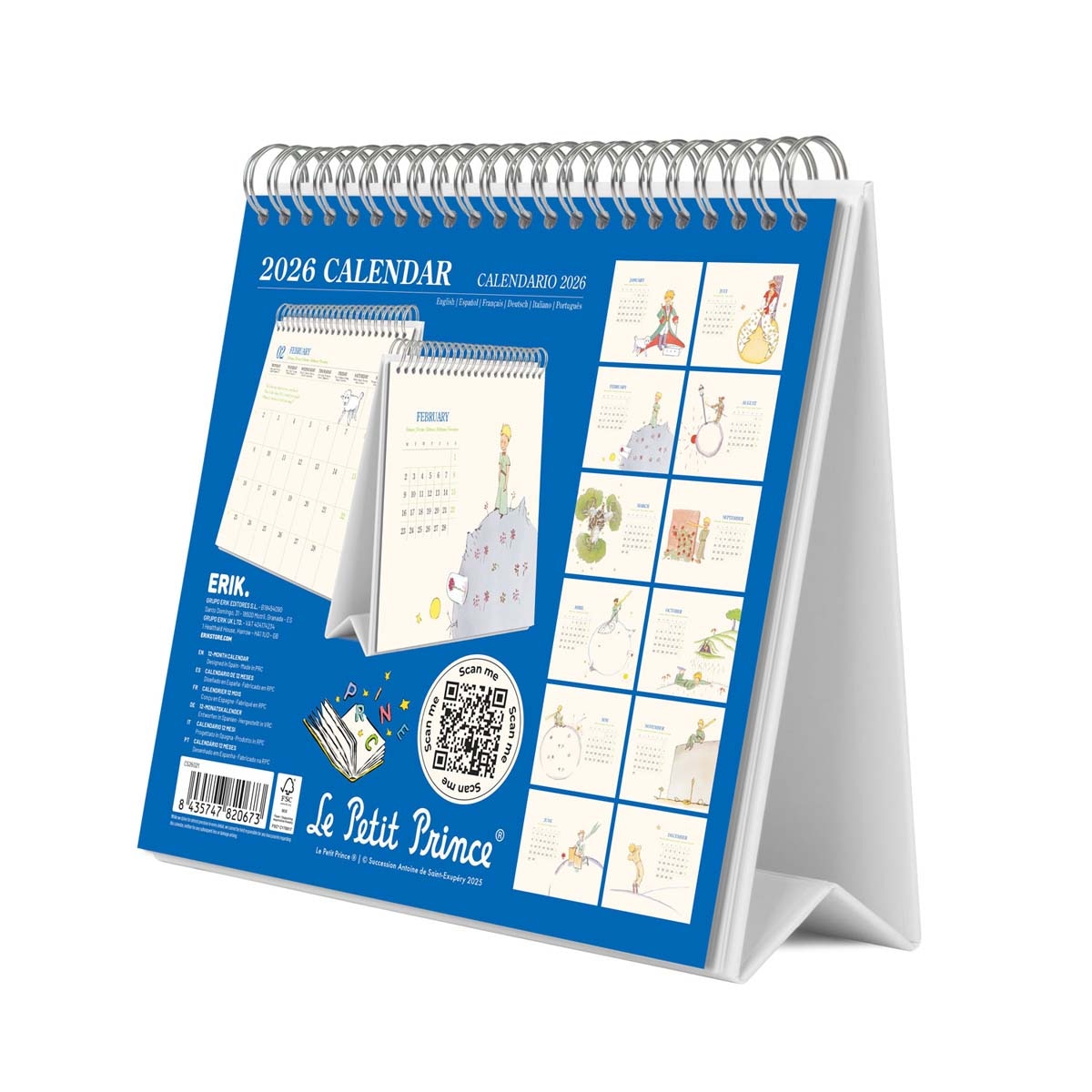 Calendario de sobremesa 2026 El Principito Erik azul Azul / Blanco-2