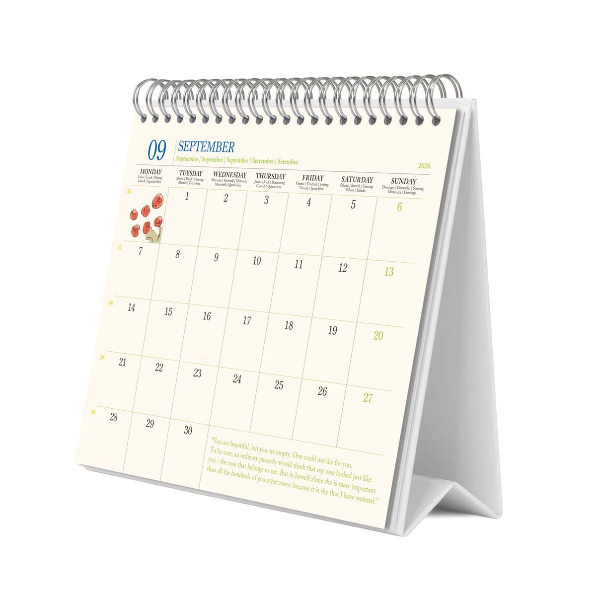 Calendario de sobremesa 2026 El Principito Erik azul Azul / Blanco-4
