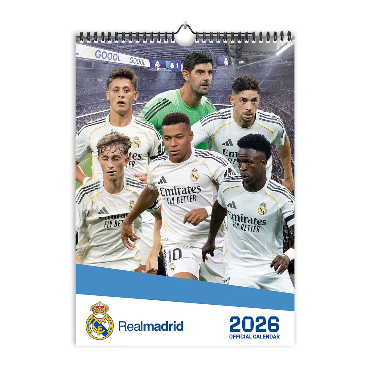 Calendario 2026 A3 Real Madrid temporada 2025/2026 Erik blanco Blanco / Azul-1