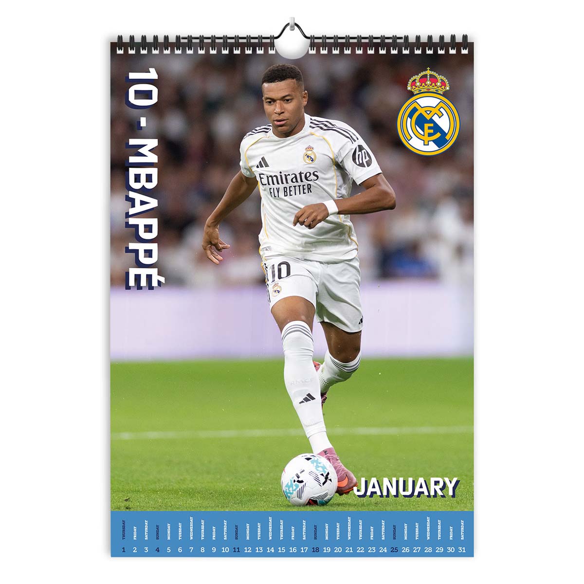 Calendario 2026 A3 Real Madrid temporada 2025/2026 Erik blanco Blanco / Azul-3