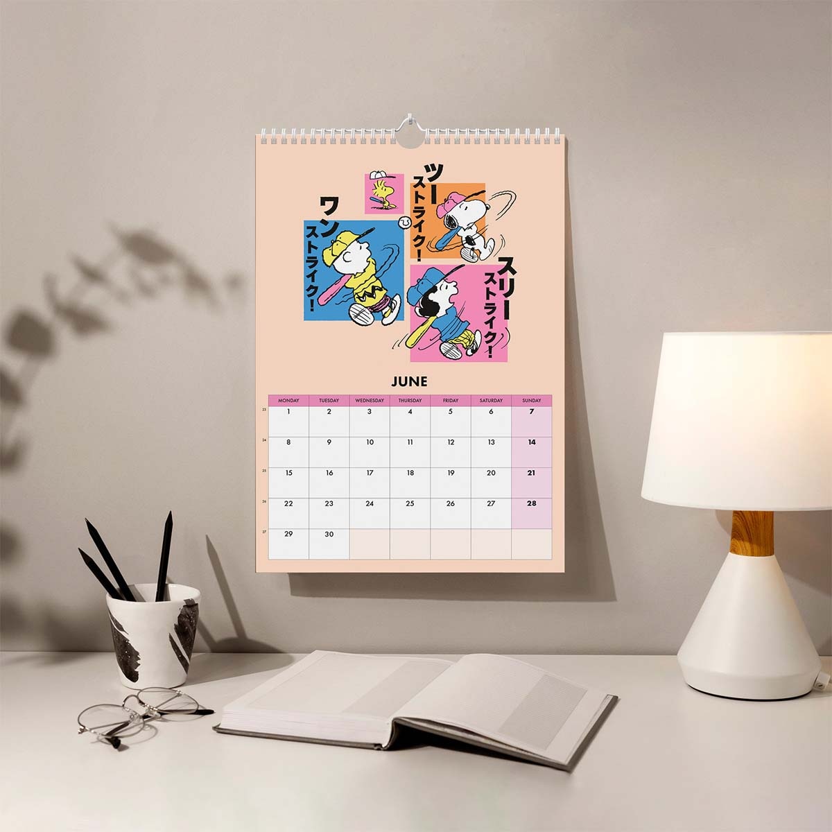 Calendario 2026 A3 Snoopy Erik verde Verde / Blanco-2