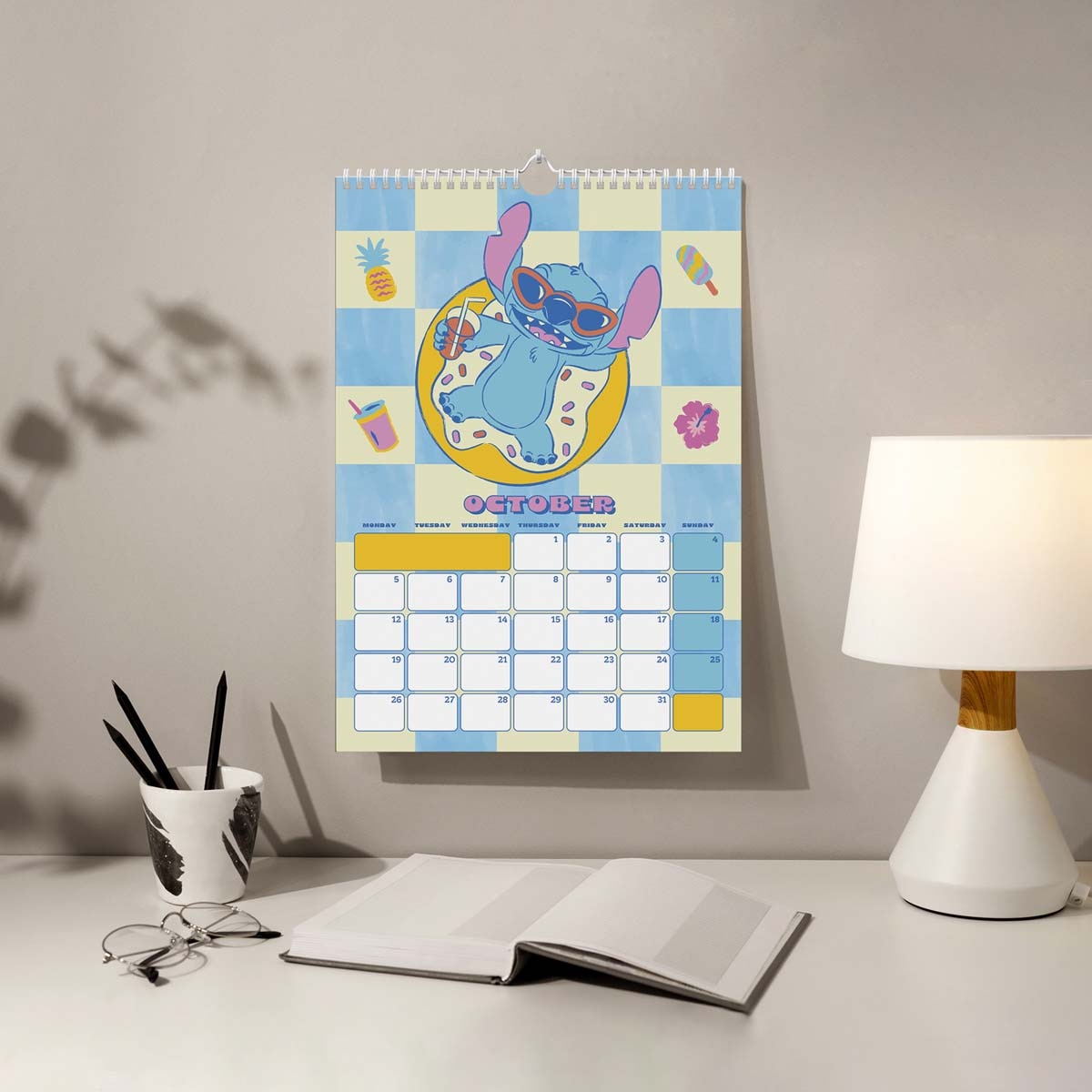 Calendario 2026 A3 Disney Stitch Erik azul Azul / Amarillo-3