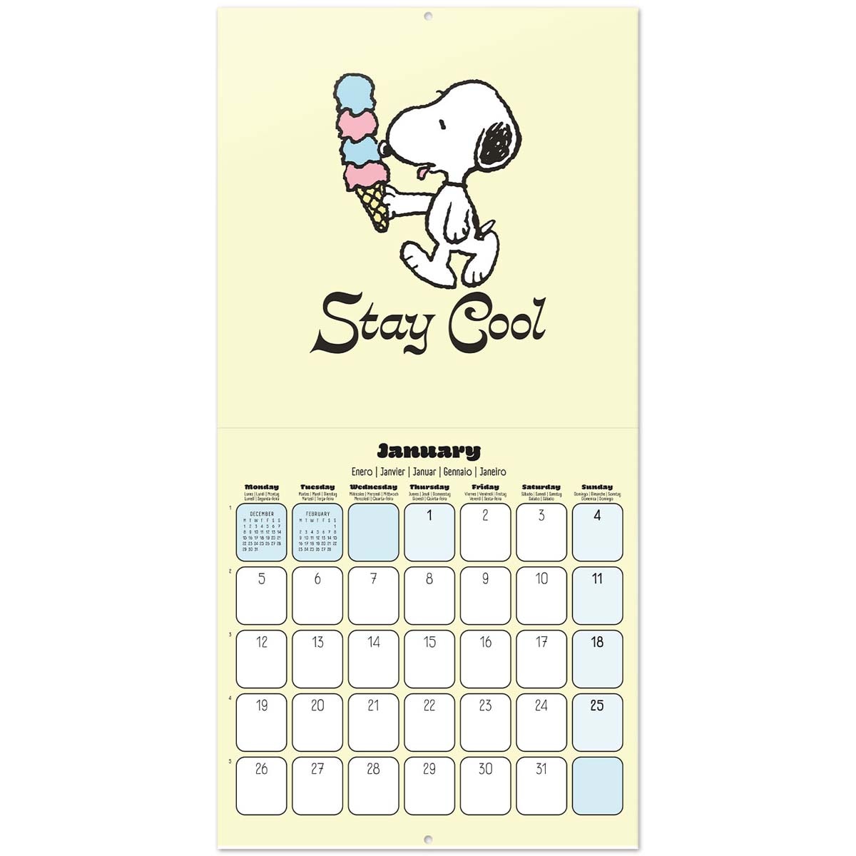 Calendario 2026 30x30 Snoopy Erik azul Azul / Negro-3
