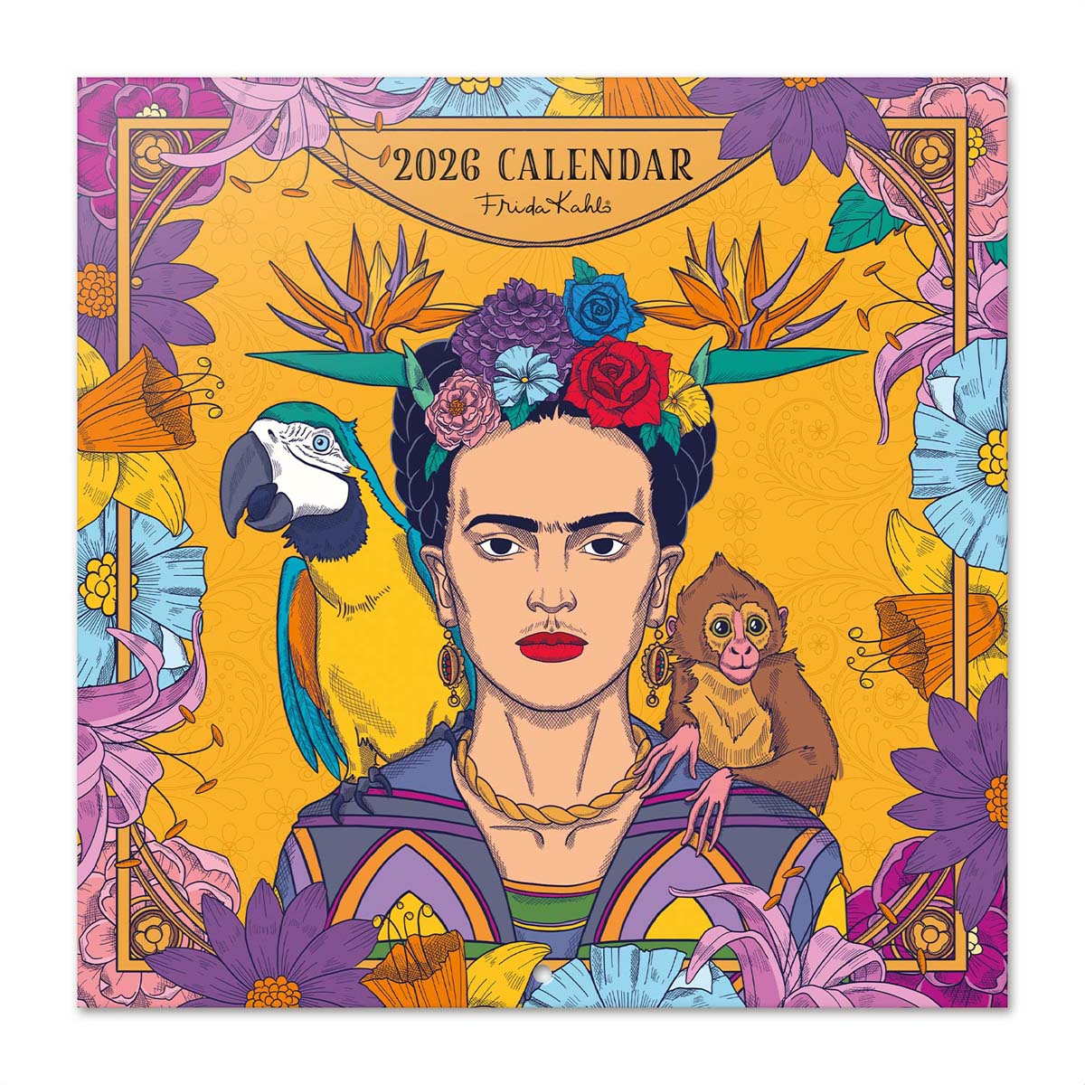 Calendario 2026 30x30 Frida Kahlo Erik naranja Naranja / Morado-1