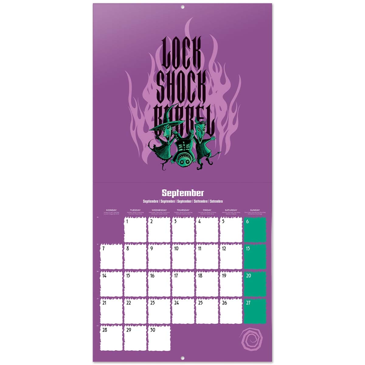 Calendario 2026 30x30 Disney Pesadilla Antes de Navidad Erik negro Negro / Verde-3
