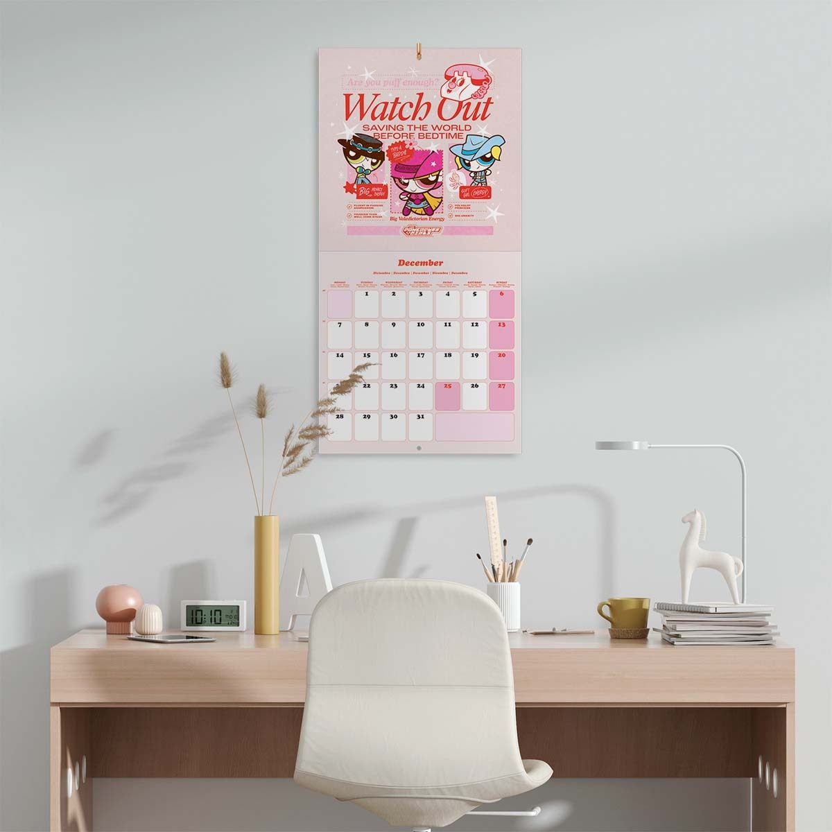 Calendario 2026 30x30 Las Supernenas Erik rosa Rosa / Rojo-4