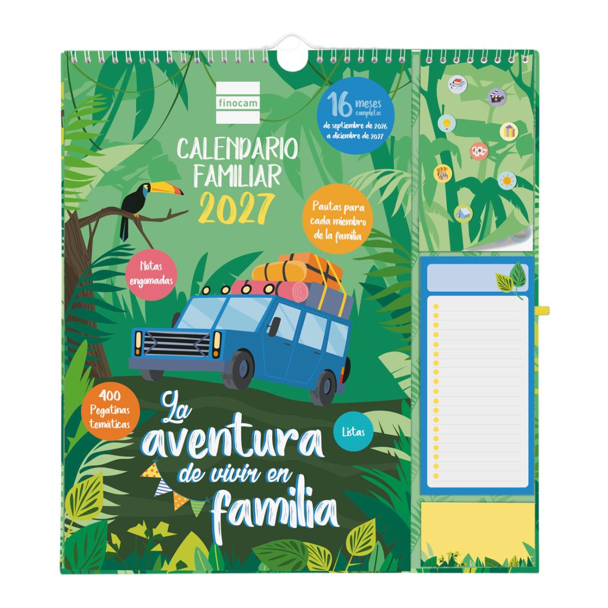 Imagen 0 de Calendario 16 meses pared septiembre 2026-diciembre 2027 Plus familiar 215x325 mm Finocam