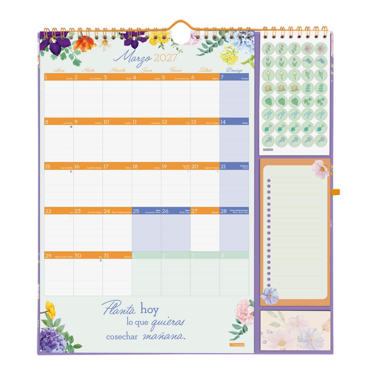 Calendario 16 meses pared septiembre 2026-diciembre 2027 Plus frases motivadoras 215x325 mm Finocam 3
