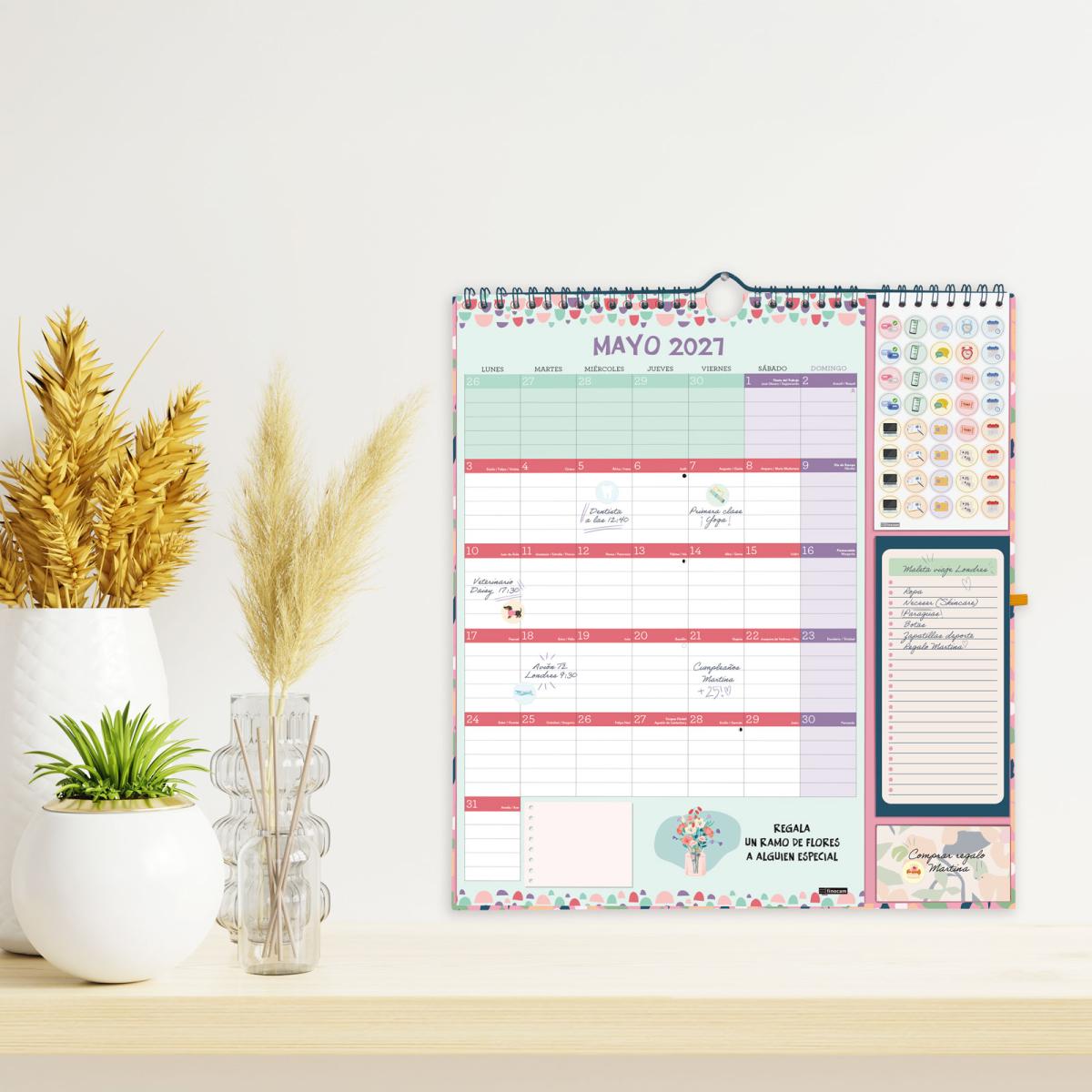 Calendario 16 meses pared septiembre 2026-diciembre 2027 Plus Vitae 215x325 mm Finocam 2