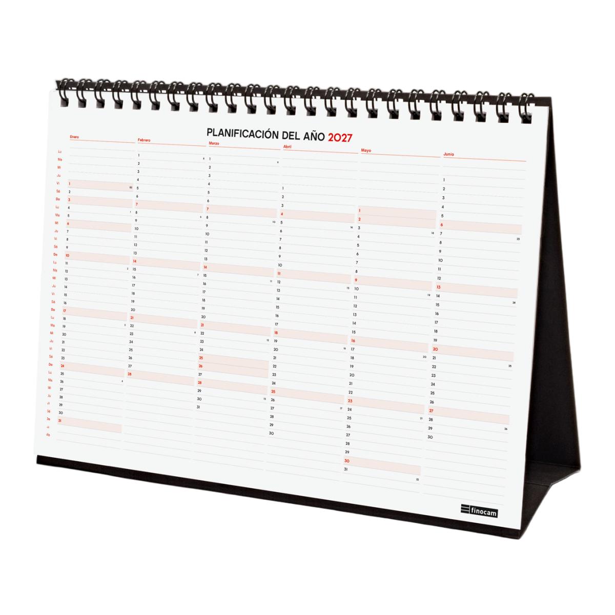 Calendario 16 meses sobremesa septiembre 2026-diciembre 2027 Neutro S-210x150 mm Finocam 4