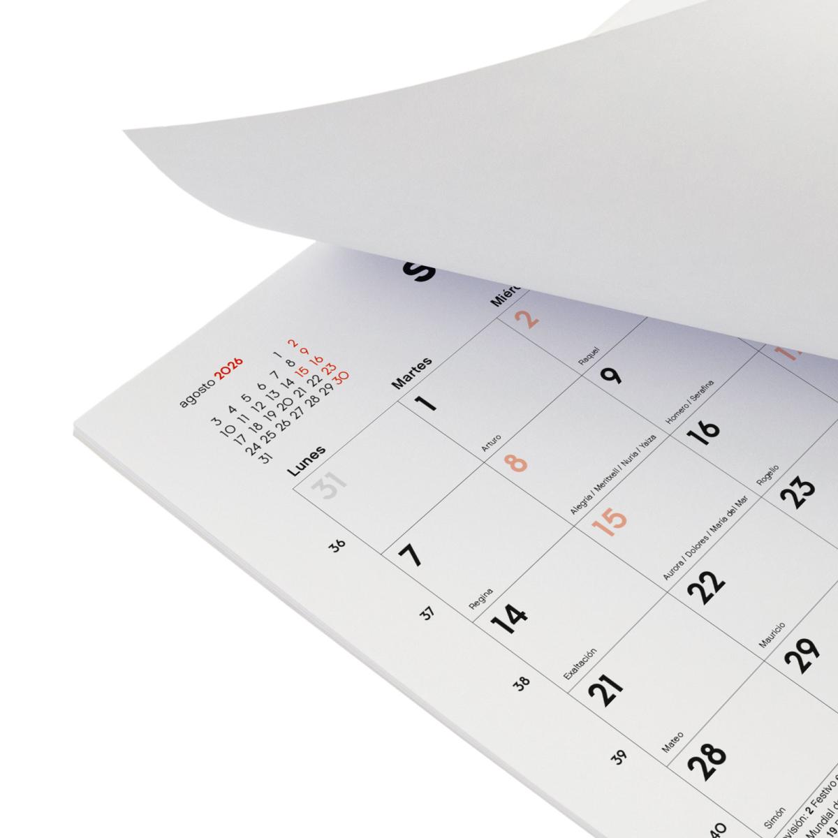 Calendario 16 meses bloc imán septiembre 2026-diciembre 2027 Neutro S-210x150 mm Finocam 6