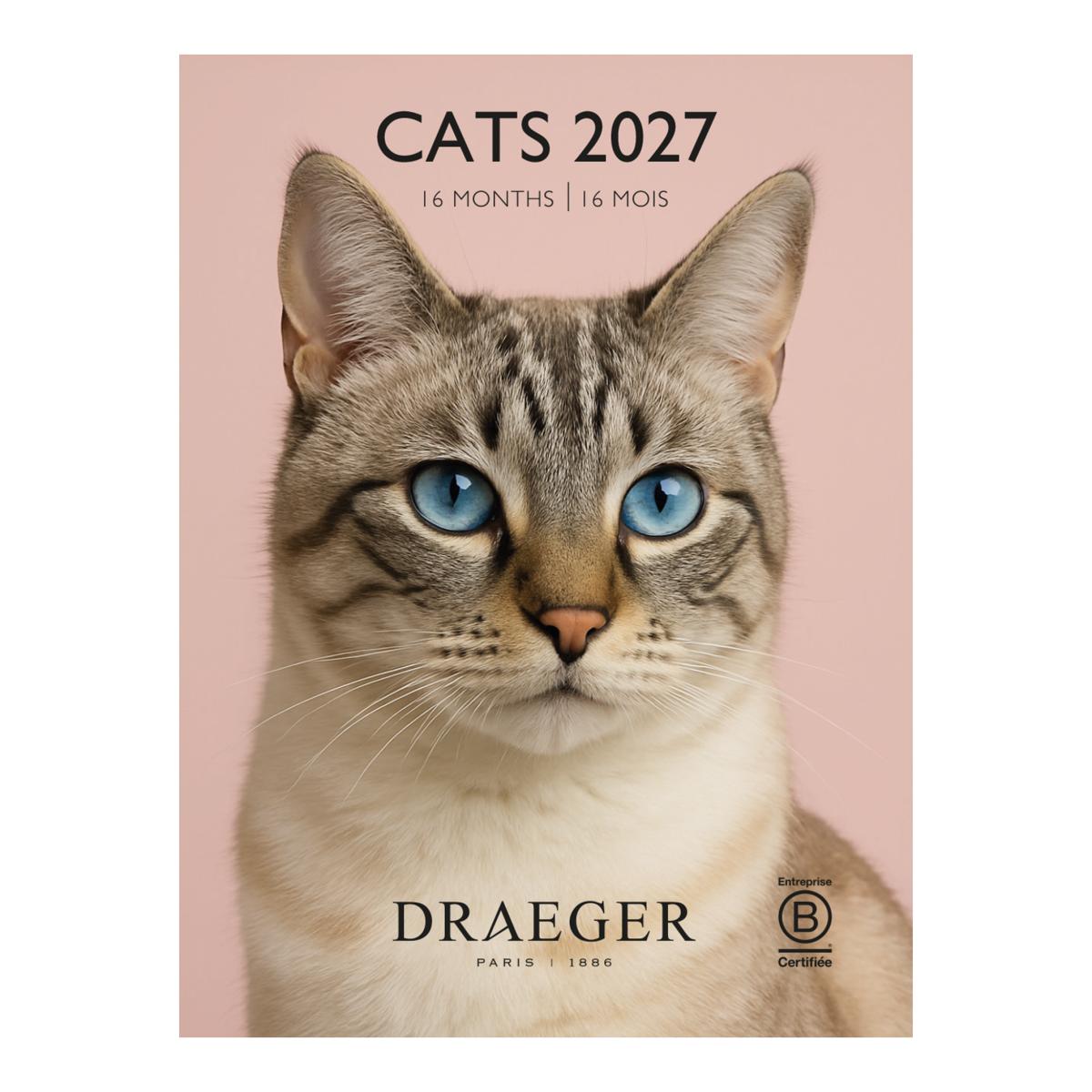 Imagem 0 de Calendario 2027, 16 Meses (Setembro-Dezembro), Mês Vista por Página com Motivos de Gatos Draeger