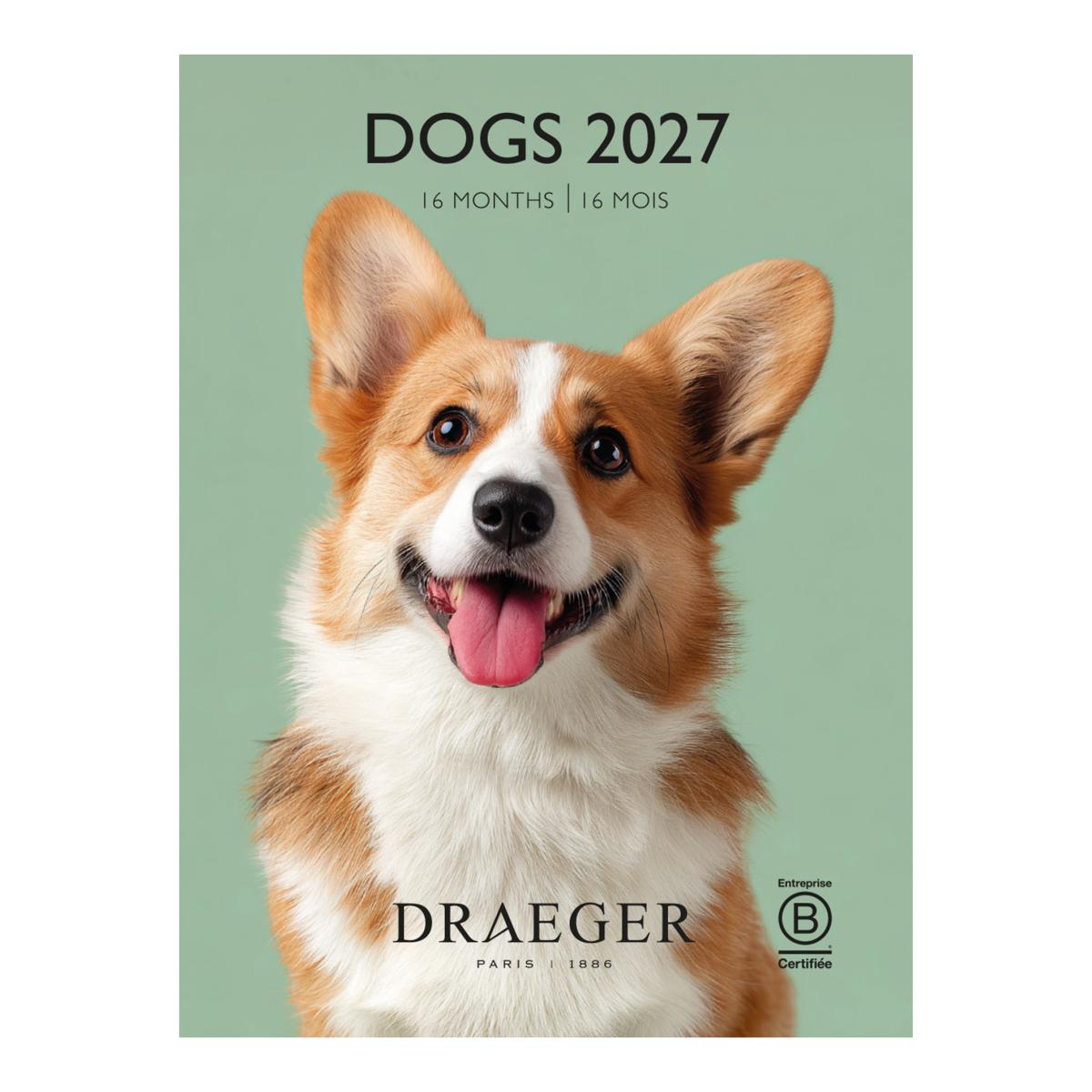 Imagem 0 de Calendario 2027, 16 Meses (Setembro-Dezembro), Mês Vista por Página com Motivos de Cães Draeger