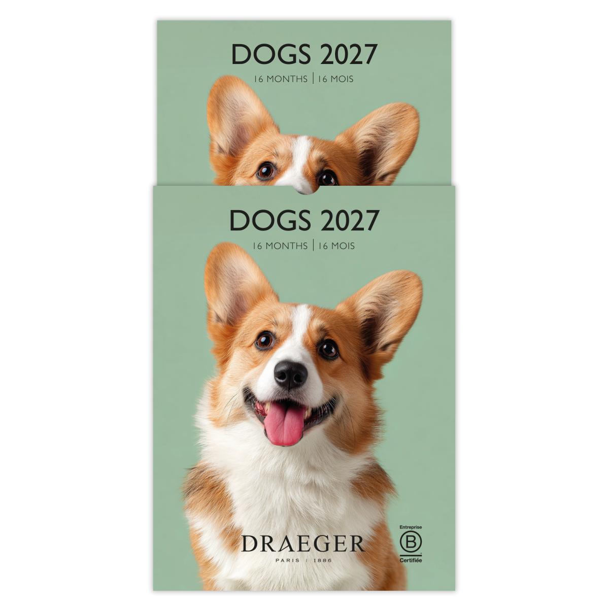 Calendario 2027, 16 Meses (Setembro-Dezembro), Mês Vista por Página com Motivos de Cães Draeger Estampado-4