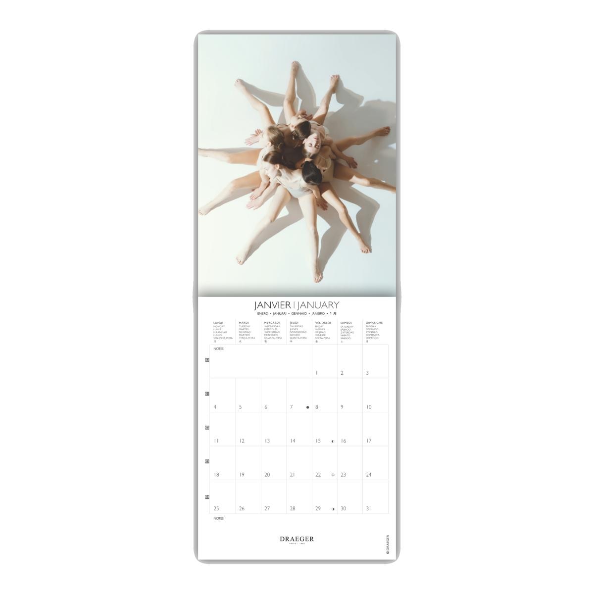 Calendario 2027, 16 Meses (Setembro-Dezembro), Mês Vista por Página com Motivos de Dança Draeger Estampado-2