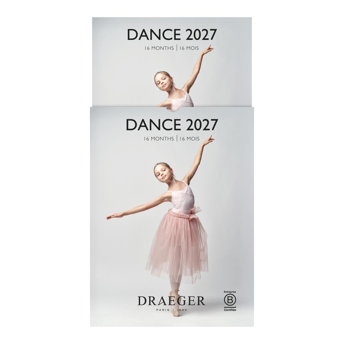 Calendario 2027, 16 Meses (Setembro-Dezembro), Mês Vista por Página com Motivos de Dança Draeger Estampado-4