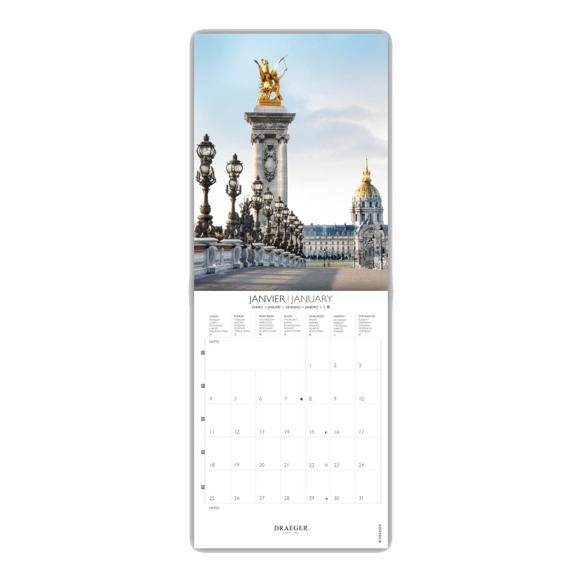 Calendario 2027, 16 Meses (Setembro-Dezembro), Mês Vista por Página com Motivos de Paris Draeger Estampado-2