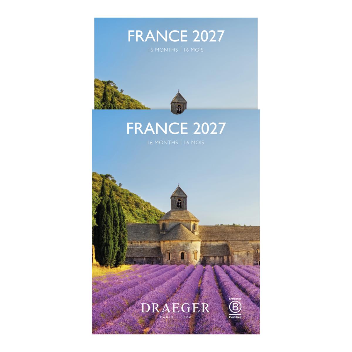 Calendario 2027, 16 Meses (Setembro-Dezembro), Mês Vista por Página com Motivos de Francia Draeger Estampado-4