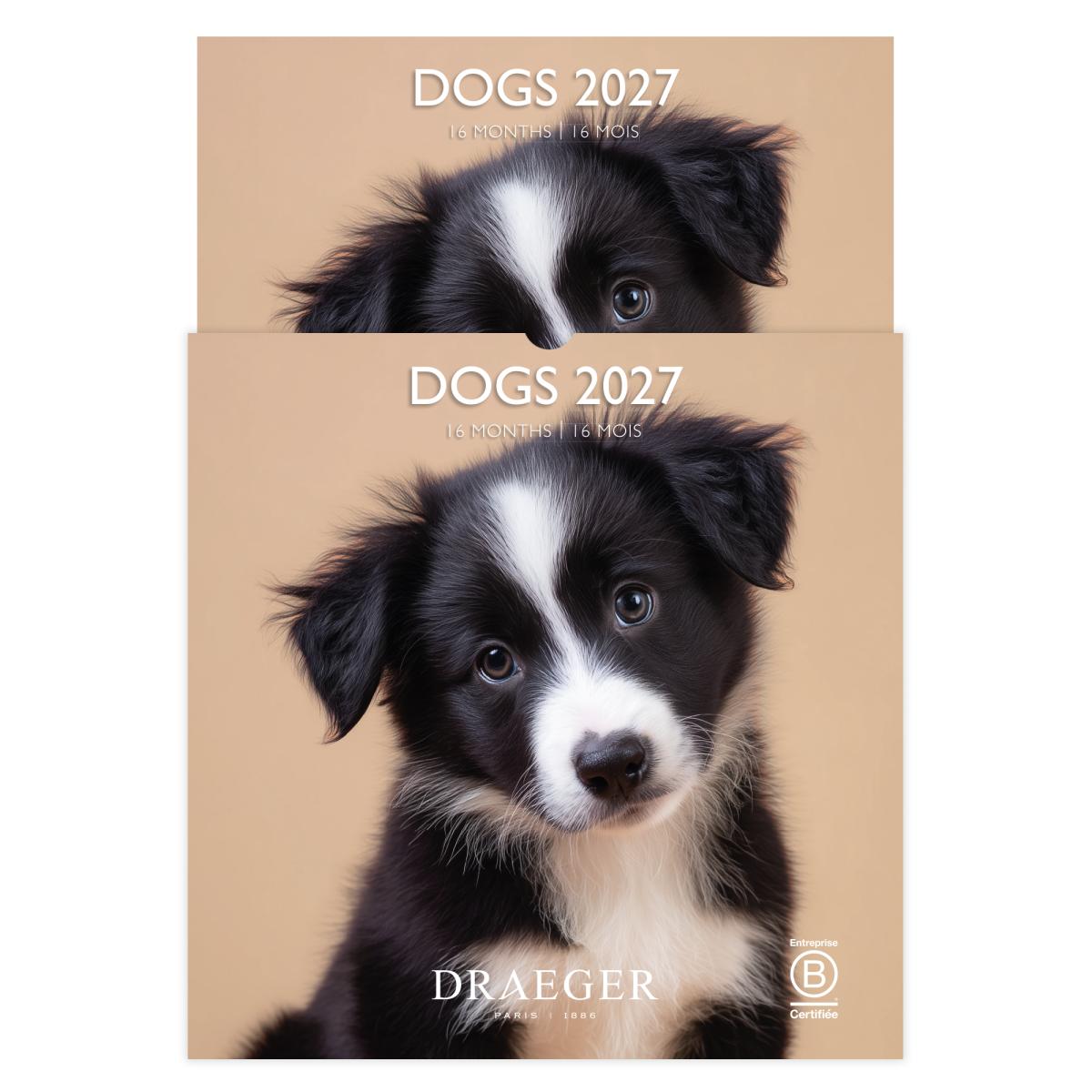 Calendario 2027, 16 Meses (Setembro-Dezembro), Mês Vista por Página com Motivos de Cães Draeger Estampado-4