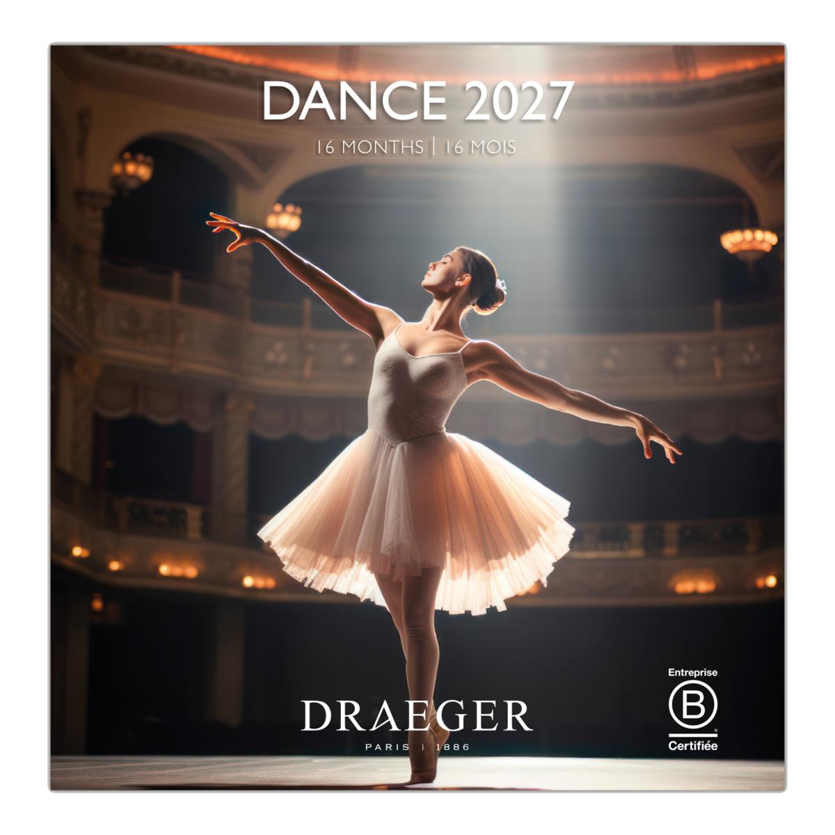 Imagem 0 de Calendario 2027, 16 Meses (Setembro-Dezembro), Mês Vista por Página com Motivos de Dança Draeger