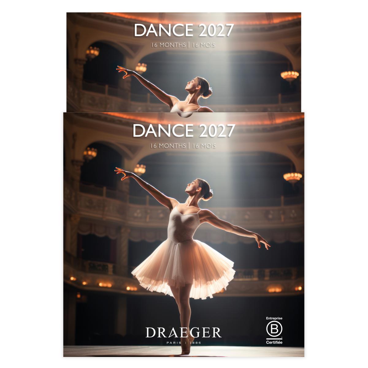 Calendario 2027, 16 Meses (Setembro-Dezembro), Mês Vista por Página com Motivos de Dança Draeger Estampado-4