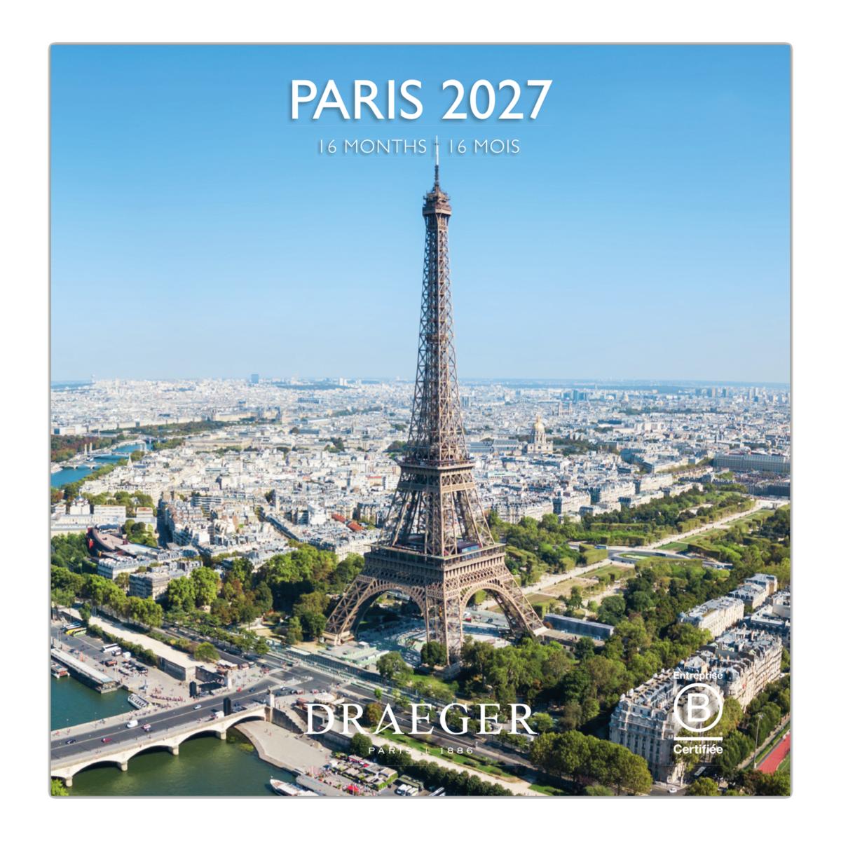 Imagem 0 de Calendario 2027, 16 Meses (Setembro-Dezembro), Mês Vista por Página com Motivos de Paris Draeger