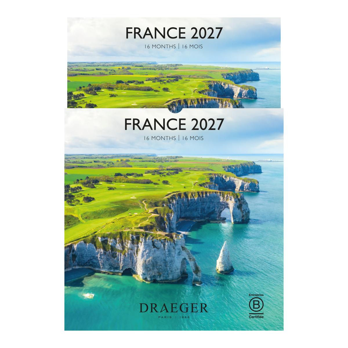Calendario 2027, 16 Meses (Setembro-Dezembro), Mês Vista por Página com Motivos de Francia Draeger Estampado-4