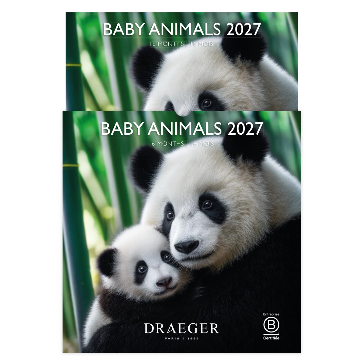 Calendario 2027, 16 Meses (Setembro-Dezembro), Mês Vista por Página com Motivos de Baby Animals Draeger Estampado-4