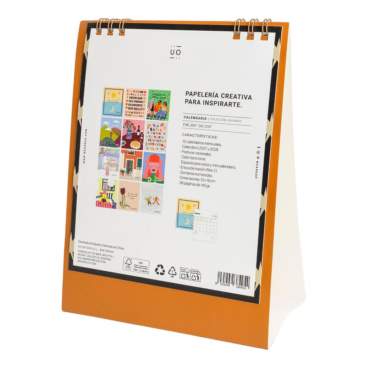 Calendario de Secretaria 2027 150x210 mm Universo UO Espanhol Multicolor-7