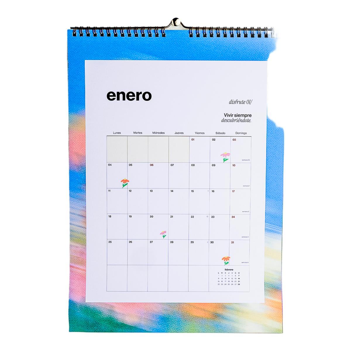 Calendario de Parede Atemporal Opositores 300x420 mm UO Espanhol Multicolor-2