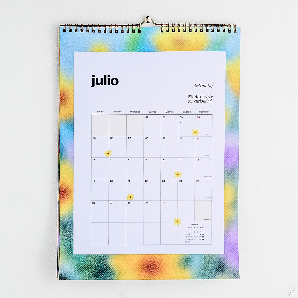Calendario de Parede Atemporal Opositores 300x420 mm UO Espanhol Multicolor-3