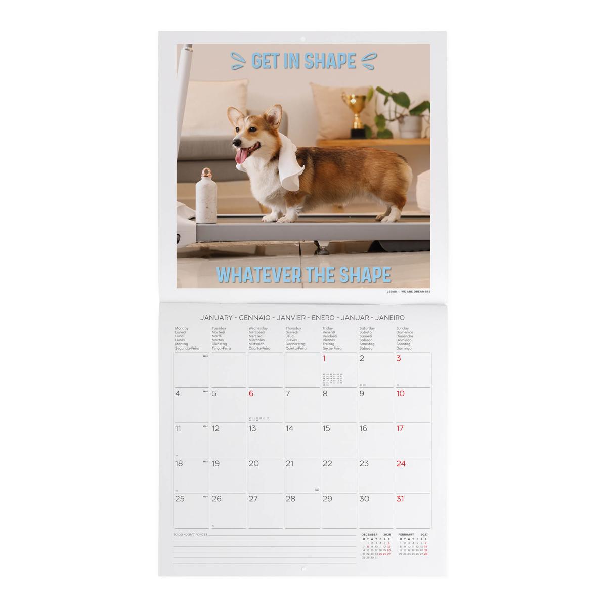 Calendario de Parede 2027 Vista por Mês Supawstar Legami 2