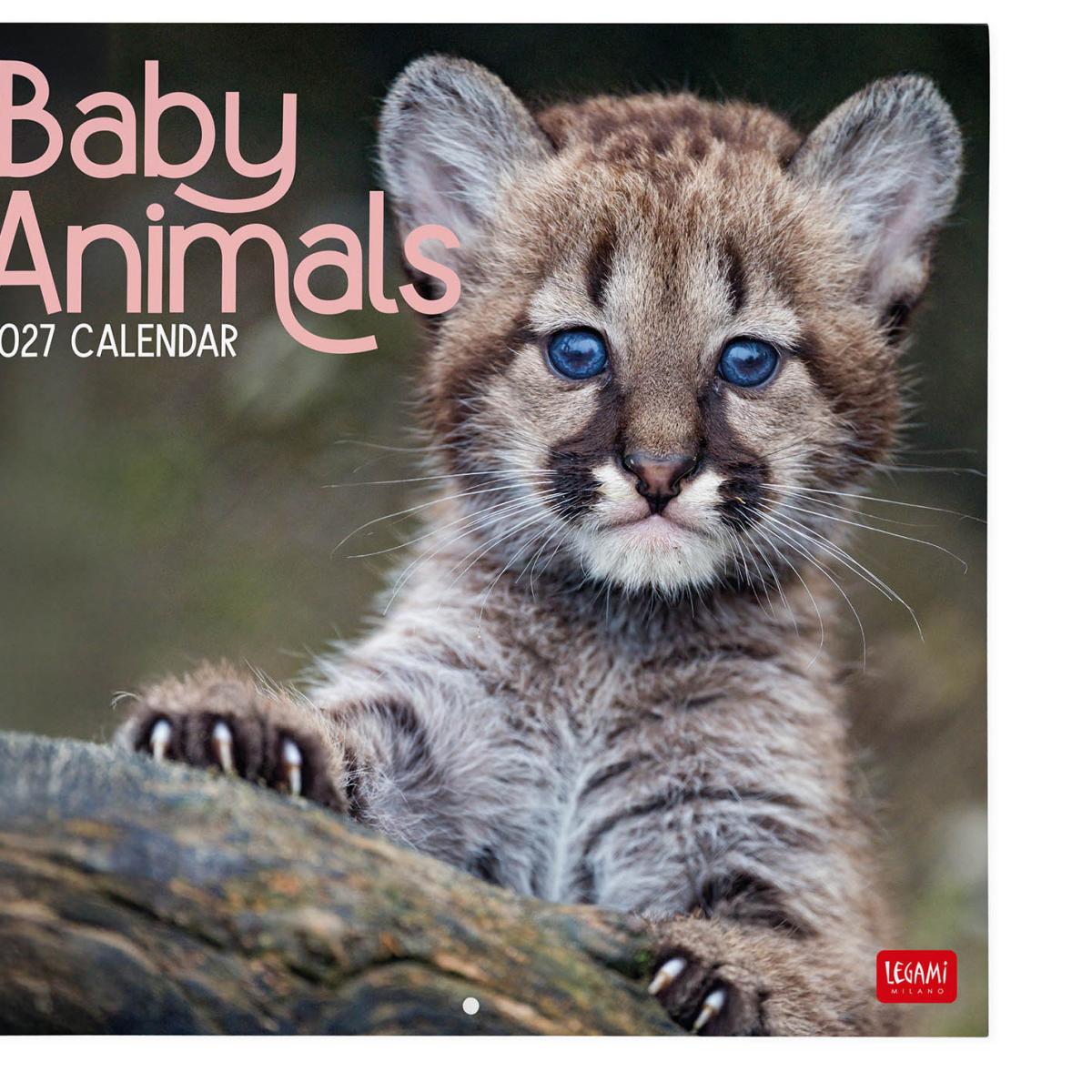 Calendario 2027 pared mes vista Baby Animals Legami 1
